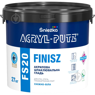 SNIEZKA ACRYL-PUTZ Фініш шпаклівка, відро 27 кг, 24 шт/п SNIEZKA ACRYL-PUTZ Фініш шпаклівка, відро 27 кг, 24 шт/п