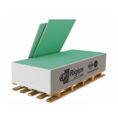 Гіпсокартон вологостійкий стіновий Rigips 12.5x1200x2000