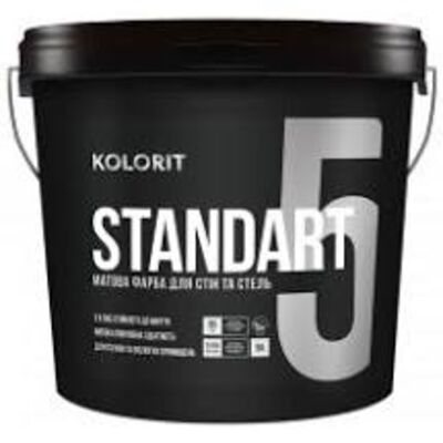 Колорит Standart 5 (база С) 9л интер матовая, латексная краска стойкая к мойке Колорит Standart 5 (база С) 9л интер матовая, латексная краска стойкая к мойке