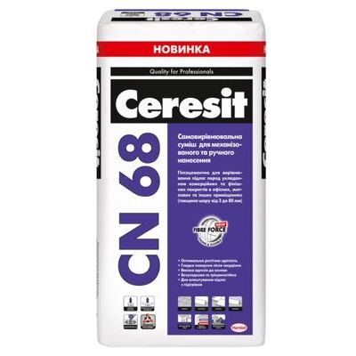 CERESIT СN-68 Самовыравнивающаяся смесь (толщина слоя от 3 до 60 мм.), Мешок 25 кг