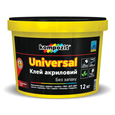 Kompozit Клей акриловый UNIVERSAL для древесины, ПВХ покрытий, 12 КГ Kompozit Клей акриловый UNIVERSAL для древесины, ПВХ покрытий, 12 КГ