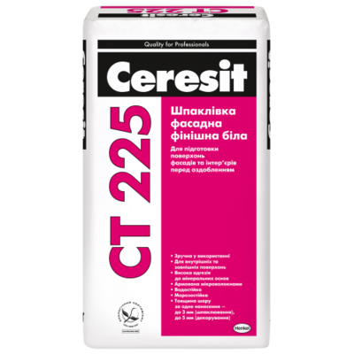 CERESIT СТ-225 Шпаклівка фасадна фінішна Біла , 25 кг
