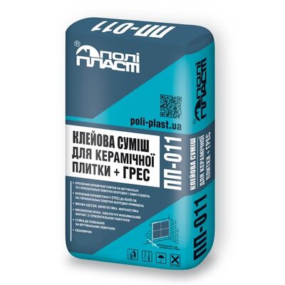 ПОЛИПЛАСТ ПП-011 Клеевая смесь для керамической плитки + ГРЭС 25кг ПОЛИПЛАСТ ПП-011 Клеевая смесь для керамической плитки + ГРЭС 25кг