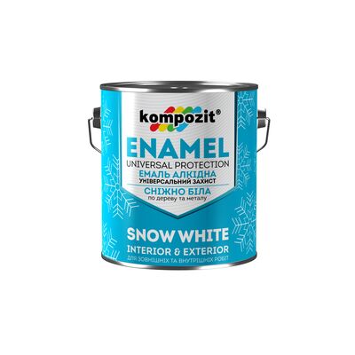 Эмаль алкидная белая Kompozit глянцевая (2,8 кг)