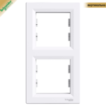 Рамка Schneider ASFORA  2-х кратна, вертикальна, бiла
