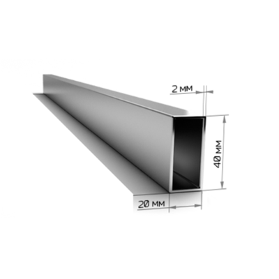 Труба профільна 40*20*2мм, 3м Труба профільна 40*20*2мм, 3м