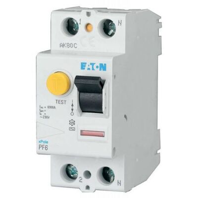 ПЗВ (УЗО) пристрій захисного відключення, 2P 16A 30mA 6кА, тип "АС". EATON ПЗВ (УЗО) пристрій захисного відключення, 2P 16A 30mA 6кА, тип "АС". EATON