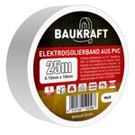 Ізоляційна стрічка ПВХ 0,15мм*19мм*25м біла (18 шт в пак) TM BAUKRAFT, Germany