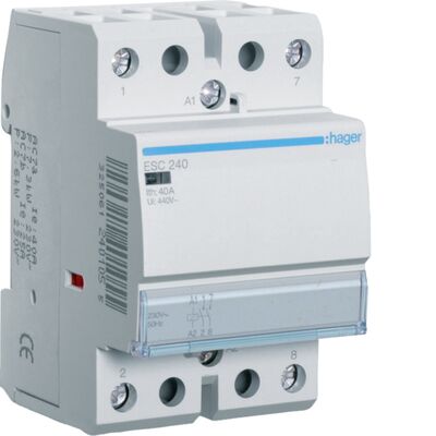 Контактор 40A 230В 2нв 3мод Hager Контактор 40A 230В 2нв 3мод Hager