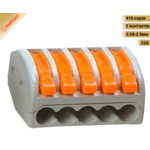 Клема "бочонок" 5-х провідна, з зажимом (під моно/багато-жильний кабель 0,08мм²--2,5мм²) 32А. ENERGIO